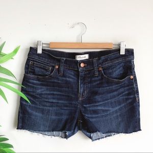 Madewell Skinny Skinny 9” Rise Raw Hem Jean Shorts